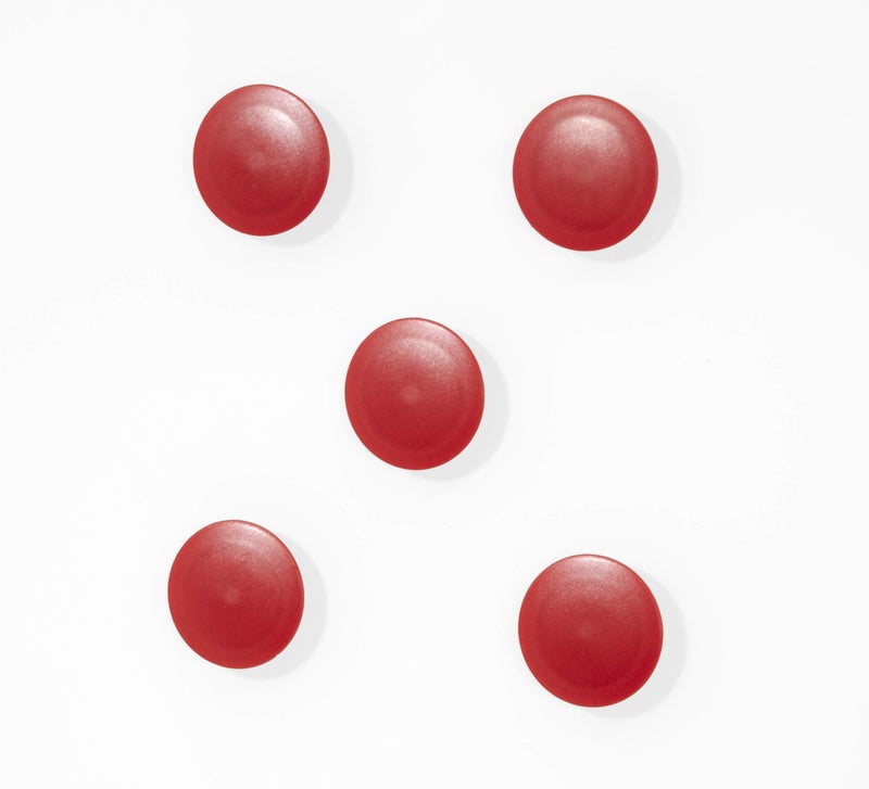 Audio-Visual Direct High Powered Magnets for Glass Dry-Erase Boards, Set of 5 Red - Image 1
